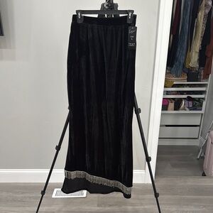 Black Embellished Pencil Maxi Skirt